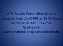 Acompanhe as Sessões do Legislativo ao vivo pelo Facebook