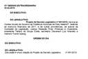 Pauta da 1ª Sessão Extraordinária  que será realizada hoje (25/03) as 17:00 no Plenário Ilton Provenzi