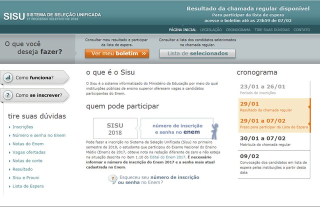 Sisu 2018: resultado é divulgado; listas de aprovados podem ser consultadas